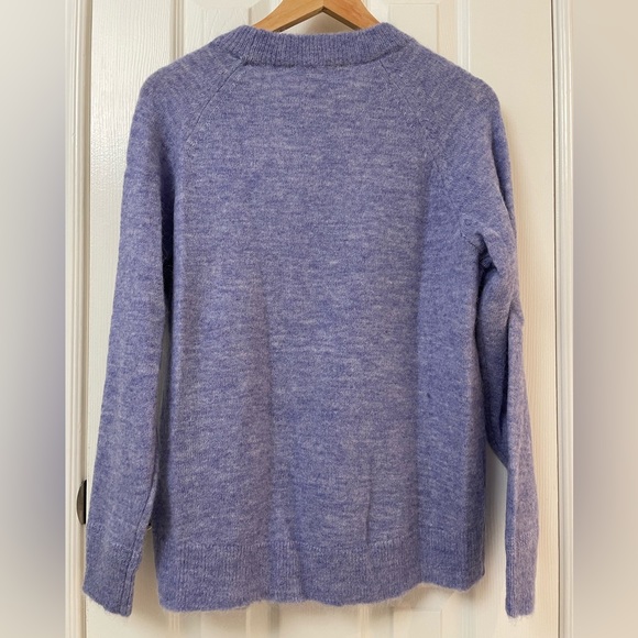 NWOT Raglan- Sleeve Flat-Knit Lavender Sweater - Picture 7 of 8